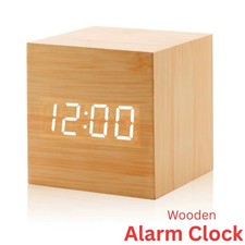 Modern Wooden LED Alarm Clock