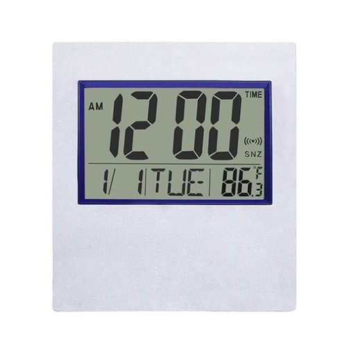 Large lcd digital - silver, clock