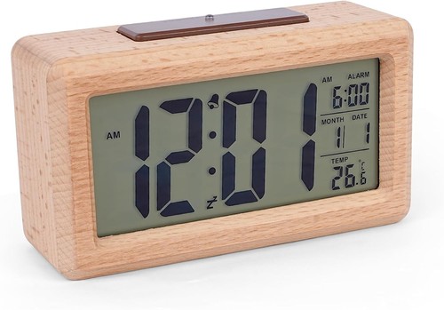 Wooden digital alarm - clock, for