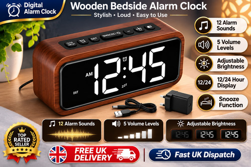 Digital wooden alarm - digital,
