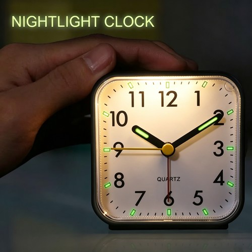 Silent quartz alarm clock - silent,