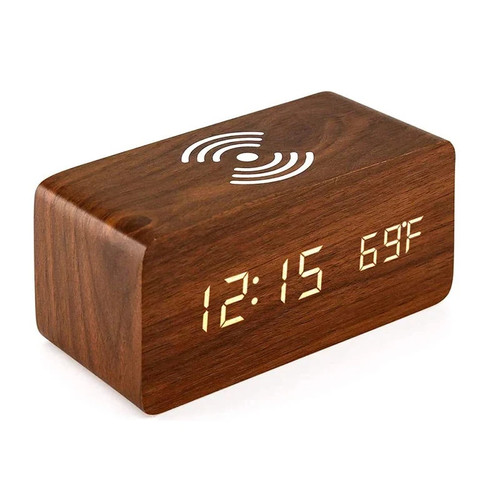 Wooden digital alarm - alarm, clock
